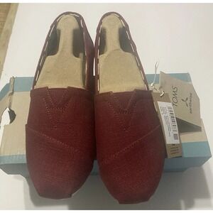 NIB TOMS Alpargata Classic Canvas Slip On Black Cherry  Heritage Women's Size 6M